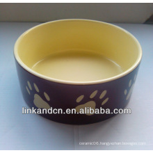 Haonai hot sales high quality ceramic dog footprint bowl